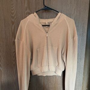 SKIMS Waffle Cropped Zip-Up